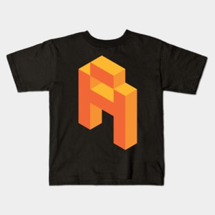 Isometric orange letter A Kids T-Shirt